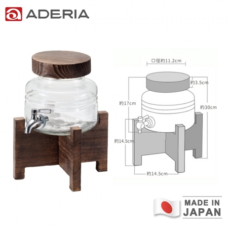 【ADERIA】日本製 木蓋燒酒瓶/飲料桶2L（附木架）