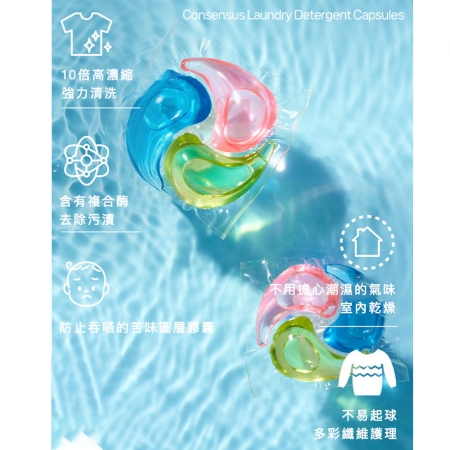 6包組【CONSENSUS康善秀】韓國進口超濃縮洗衣膠囊60入/包-清新花香 （7.5g/入）
