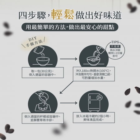 【禾園生技-小白鯨系列】黑芝麻露DIY凍品（30g*4包/盒）
