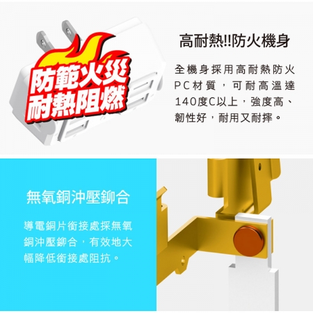 Tyson太順電業 TS-004B D型4座2P分接式插座-2入