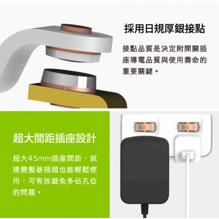 Tyson太順電業 TS-022A 2切2座 2P便利型 節能小壁插