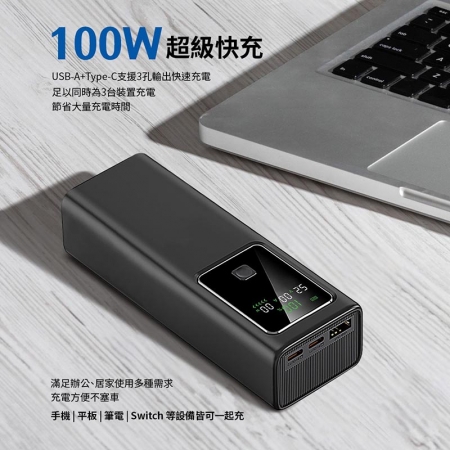 MCK 台灣製造 19200mAh 100W數顯快充行動電源（數顯電壓、電流、瓦數）