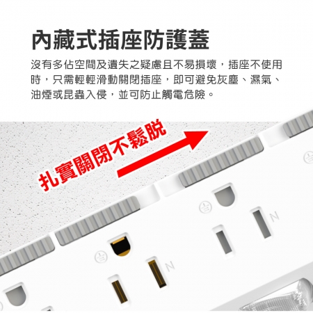 【好買點數放大】贈3轉2插頭 aibo 台灣製 5開4插 3P防塵蓋抗雷擊延長線（斜面開關）