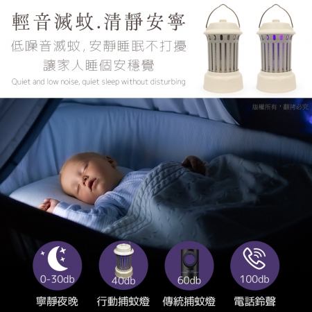 【好買點數放大】手提式 電擊＋夜燈 2in1充電式行動捕蚊燈