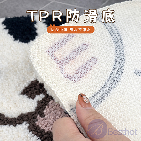 【Besthot】可愛動物植絨地毯 地墊 門口地墊 浴室地墊