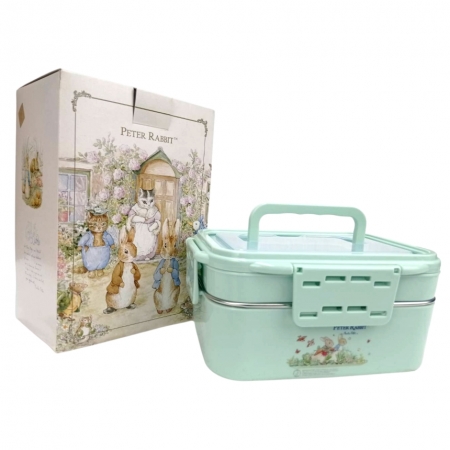 【PETER RABBIT 比得兔】多功能扣式不鏽鋼手提餐盒（R-3900P）
