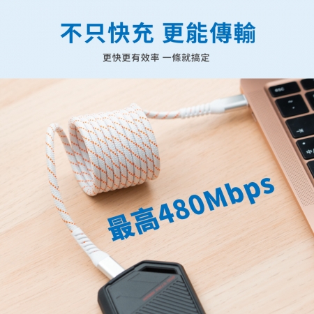 【PHILIPS 飛利浦】C toC  不打結磁吸收納PD充電線（二入組）