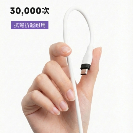 【超值二入】POLYBATT 雙頭Type-C 60W LSR液態矽膠快充線/傳輸線/充電線（150公分）