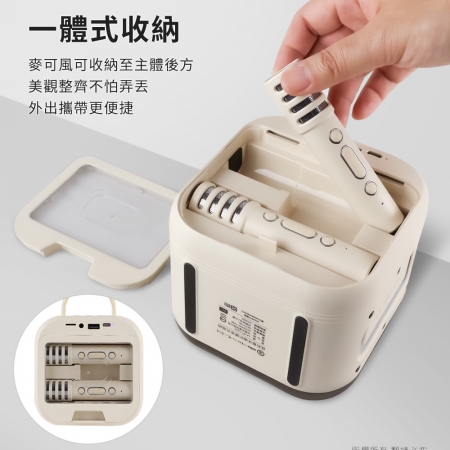 aibo 手提式雙人對唱行動KTV 炫彩藍牙喇叭無線麥克風組