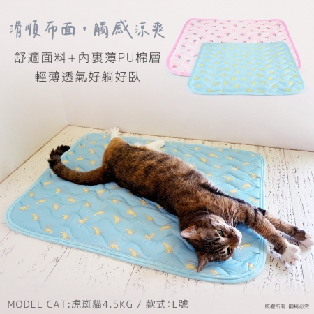 【好買點數放大】貓本屋 涼感降溫冰絲寵物涼墊（L號/68x54cm）