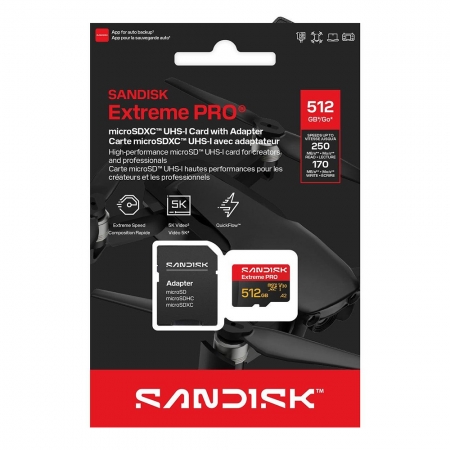 SanDisk Extreme PRO 512G microSD U3 V30 5K 高速 記憶卡（SD-SQXCJ-512G）
