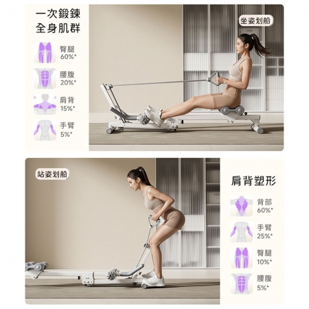 【悠行嚴選YUGO】多功能划船機 四合一健身器 可折疊收納 美腰卷腹運動器材