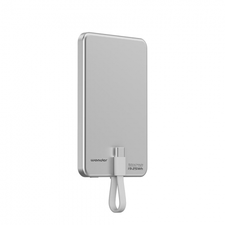 WONDER旺德 自帶線極薄磁吸行動電源5000（19.25Wh） WA-P375