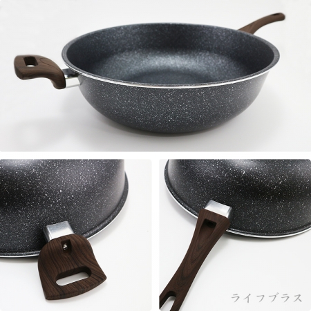 優得二代麥飯石不沾深型炒鍋-34cm-1支
