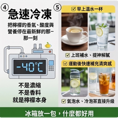 【憋氣檸檬】急凍檸檬片6袋（約15片/160g/袋）