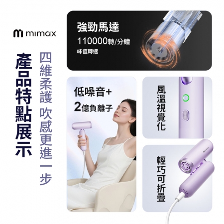 mimax 高速摺疊吹風機贈收納包