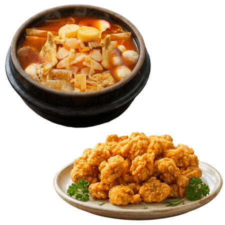 【好神】【破盤買一送一】特濃韓式部隊鍋1kg＋風味雞米花600g（三口味任選一包） 澎湃1.6KG囤貨組