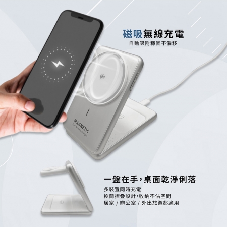 MCK 台灣製造 Qi2 3合1折疊磁吸無線充電座（手機/手錶/耳機） MCK-Z02