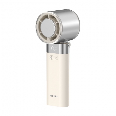 【Philips飛利浦】製冷 高速100檔手持風扇 Type-C充電/LED顯示（ACR3144） 藍色/粉色/白色