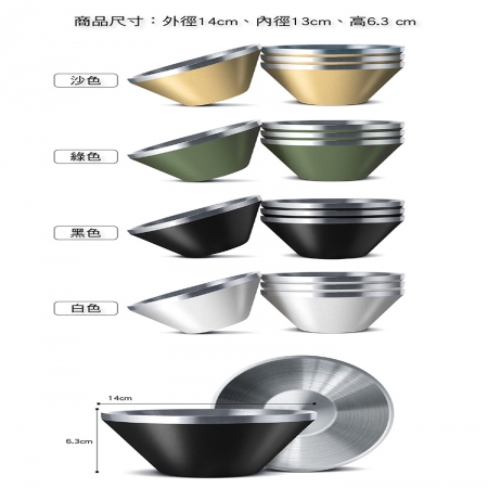 仙德曼雙層304不鏽鋼笠形碗-4入X1盒