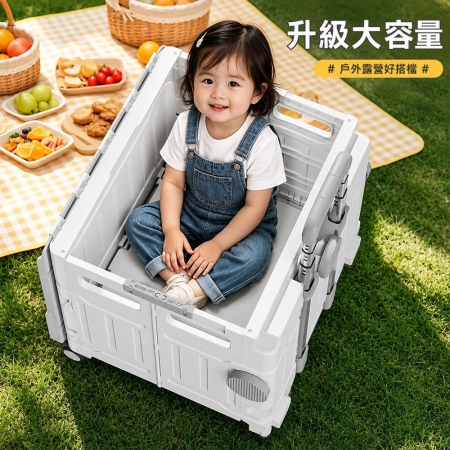 【DaoDi】四輪萬向折疊購物車升級平拉款特大號75L（手推車 買菜車 菜籃車 置物推車 手拉車 ）