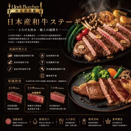 【約克街肉鋪】日本Ａ5極饌雪紋和牛排（100g±10%/片）