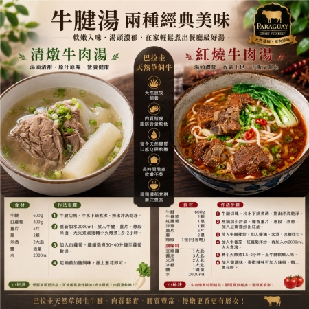 【豪鮮牛肉】草飼之星全天然牛腱切塊（500g±10%/包）