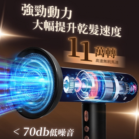 WHALL專業負離子吹風機-黑 （WD-1000K）