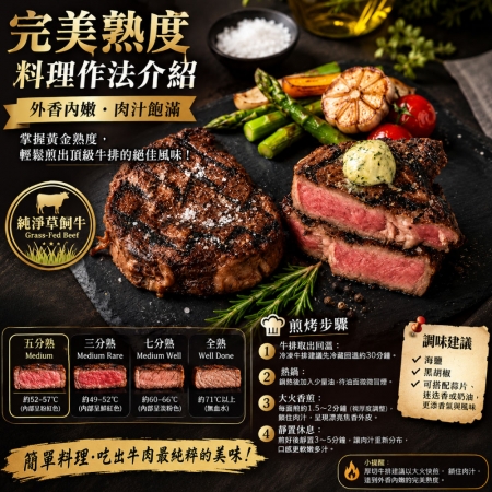 【豪鮮牛肉】南美厚切草原之心全天然肋眼牛排（200g±10%/片）