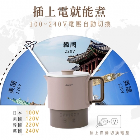 JWAY 全球鍋｜國際電壓旅行快煮鍋 JY-KT601（雙電壓 快煮鍋 美食鍋 電火鍋 出國露營 旅行）