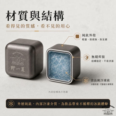 【Wild Summer】純鈦冰塊8入組 不稀釋飲品 可重複使用 附冰夾收納盒