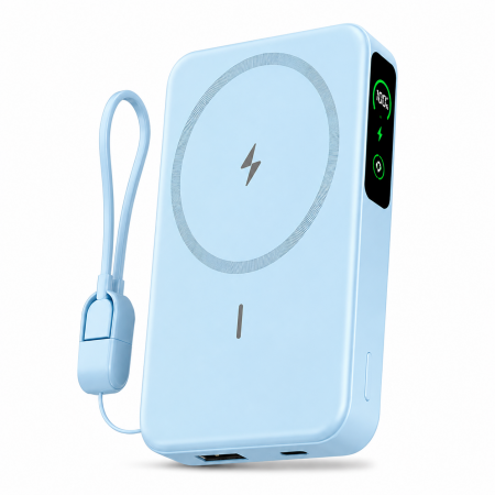 【好買點數放大】AnOne 半固態防爆磁吸10000mAh 20W快充無線數顯行動電源ITC-2504 （自帶線折疊支架）