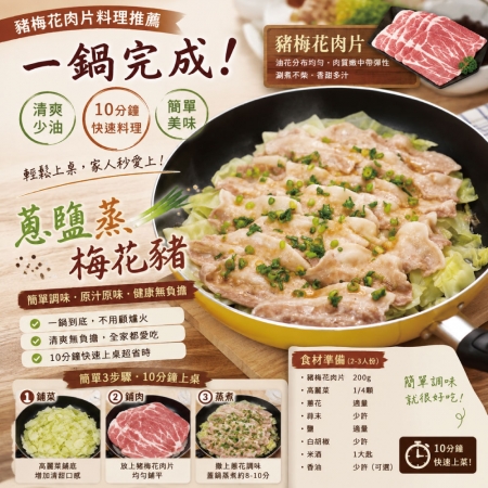 【約克街肉鋪】精選台灣豬梅花肉片（250g±10%/包）