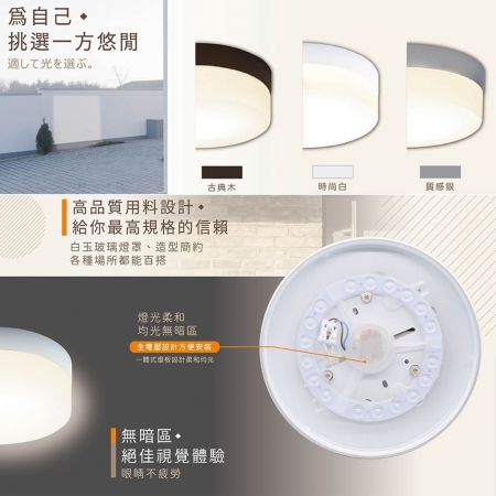 【舞光】授權 北歐風 LED 16W 玻璃蛋糕吸頂燈 一體式 LED燈芯 玄關燈 陽台燈 E27 吸頂燈-2入