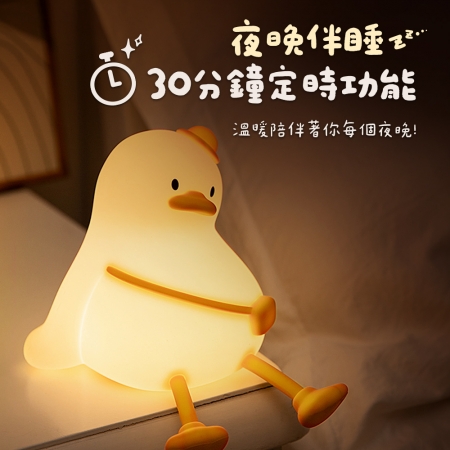 療癒系 郊遊鴨 充電拍拍小夜燈（三段光/定時）