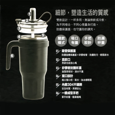 304不鏽鋼手把雙飲杯-1100ml-2入
