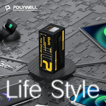 POLYWELL 20W貨櫃屋行動電源 10000mAh 1A1C雙孔充電 LED照明燈 編織掛繩 寶利威爾 台灣現貨