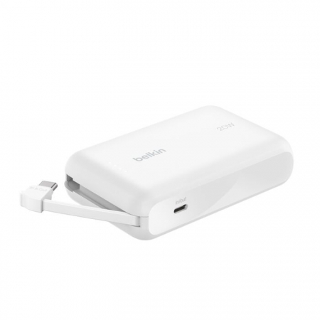 Belkin BoostCharge 20W 自帶USB-C線快充行動電源36Wh （10,000mAh）-BPB021