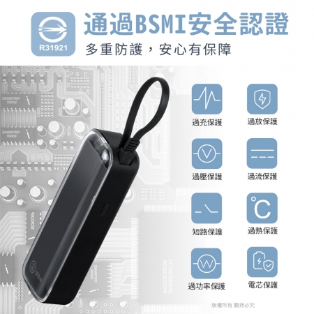 aibo 自帶線插頭二合一 PD快充行動電源