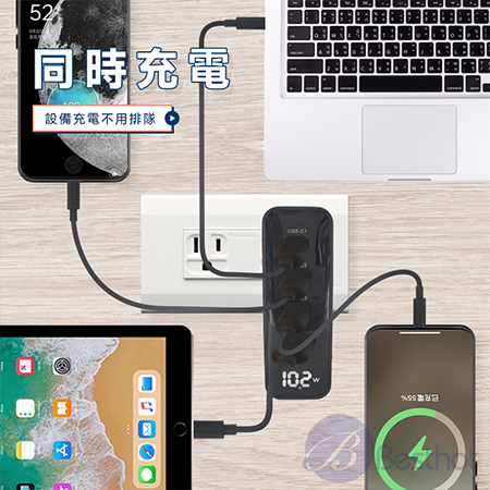 【Besthot】 MCK-U410 四孔氮化鎵快充100W 顯示屏 多孔設計