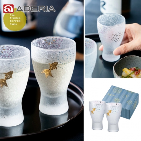 【ADERIA】日本製 金魚花火酒杯/清酒杯對杯組100ml