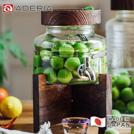 【ADERIA】日本製 木蓋燒酒瓶/飲料桶2L（附木架）