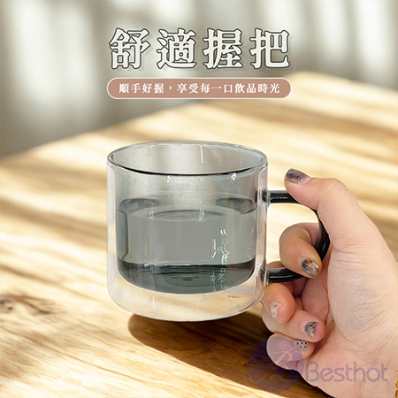【Besthot】多用途雙層玻璃杯 咖啡杯 玻璃杯