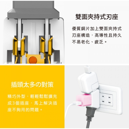 Tyson太順電業 TS-003B D型3座2P分接式插座-2入