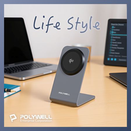 POLYWELL Qi2磁吸無線充電手機支架 15W MagSafe BSMI NCC 台灣雙認證 寶利威爾 台灣現貨