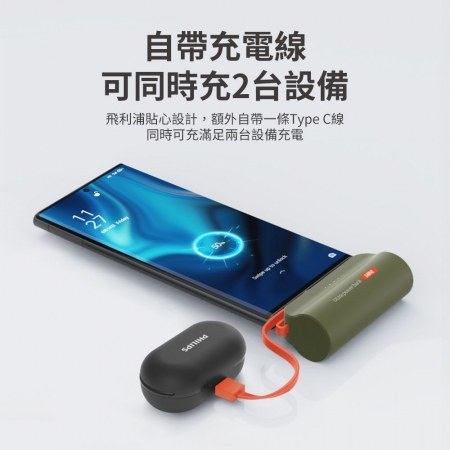 【PHILIPS 飛利浦】口袋行動電源 （TypeC版） 二入組
