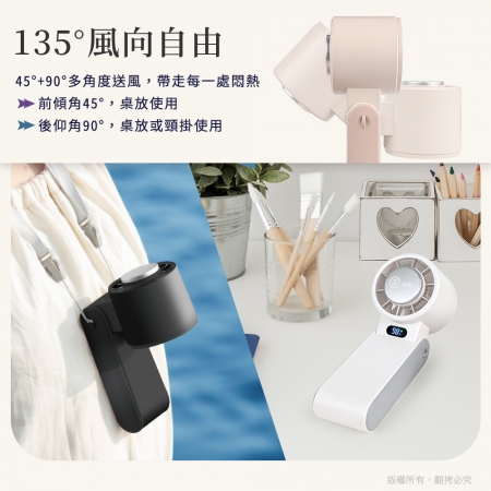 aibo 冰敷折疊頸掛 100檔數顯高速手持風扇
