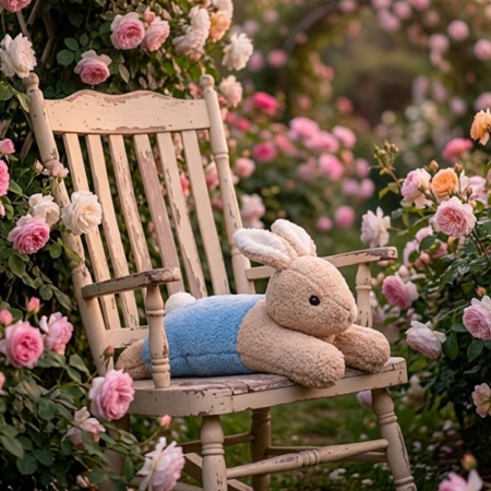 618年中狂歡慶~【PETER RABBIT 比得兔】趴趴兔絨毛造型抱枕 - 2色可選（粉/藍）
