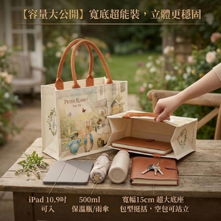 7月暑期玩樂攻略~ 【PETER RABBIT 比得兔】比得兔樂園優雅大帆布手提袋