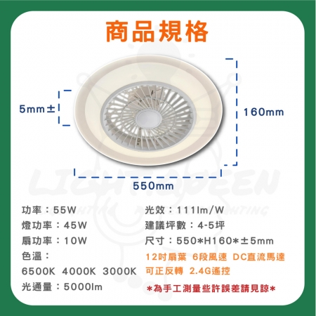 【亮博士】2入 55W 曙白光 金沁涼 風扇燈 遙控風扇燈 調光調色 遙控 循環吸頂扇 可正反轉 適用坪數2-5坪
